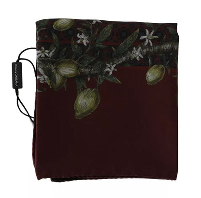  - Bordeaux 100% Silk Floral Wrap Women Scarf