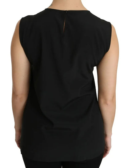  - Black Silk DG Family Crystal Sleeveless Top