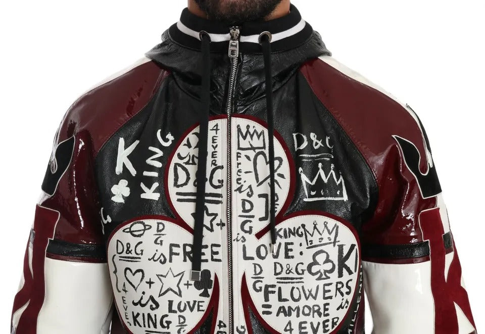  - Black Bordeaux Hooded Leather DG King of Love Jacket