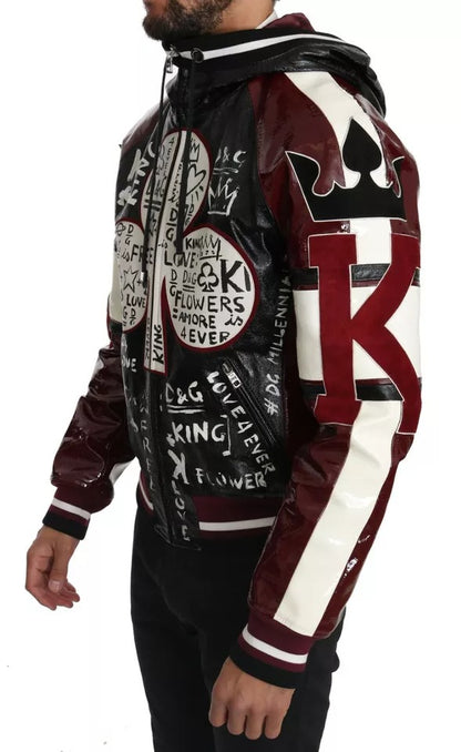  - Black Bordeaux Hooded Leather DG King of Love Jacket