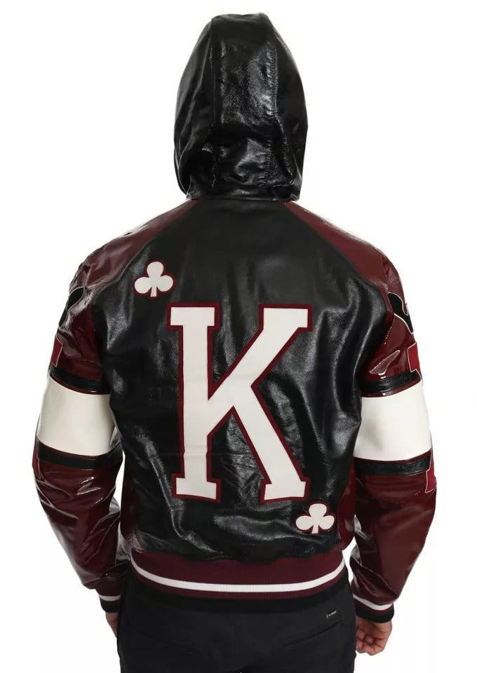  - Black Bordeaux Hooded Leather DG King of Love Jacket