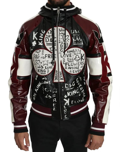  - Black Bordeaux Hooded Leather DG King of Love Jacket