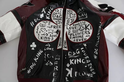  - Black Bordeaux Hooded Leather DG King of Love Jacket