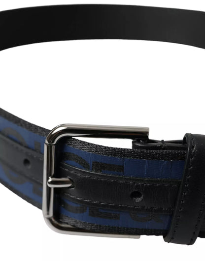  - Black Blue Logo Silver Metal Buckle Belt