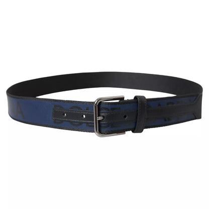  - Black Blue Logo Silver Metal Buckle Belt