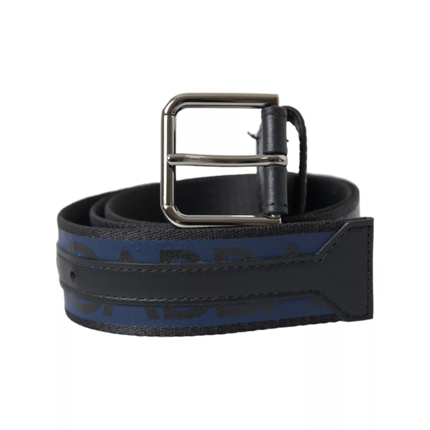  - Black Blue Logo Silver Metal Buckle Belt