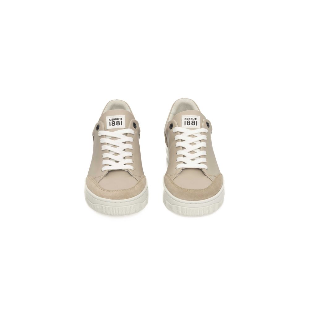  - Beige Leather Women Sneaker