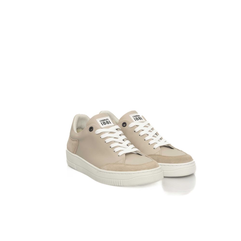  - Beige Leather Women Sneaker