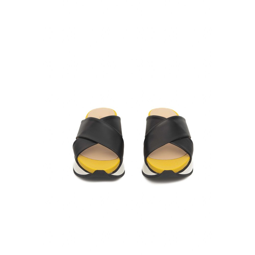 Black Leather Women Sandal