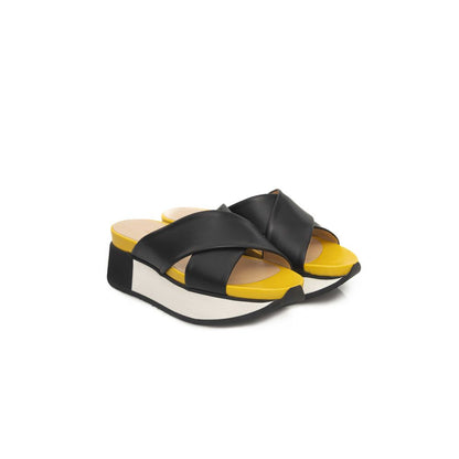  - Black Leather Women Sandal