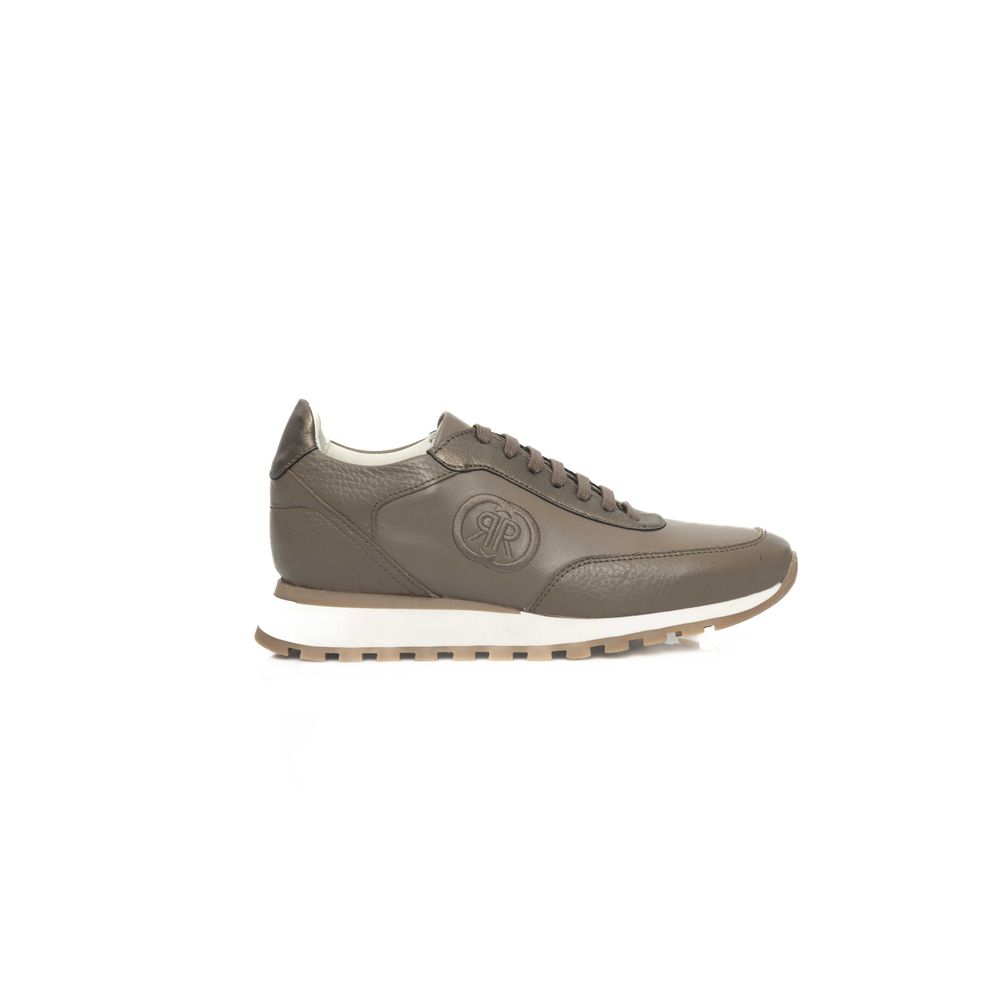  - Beige Leather Women Sneaker