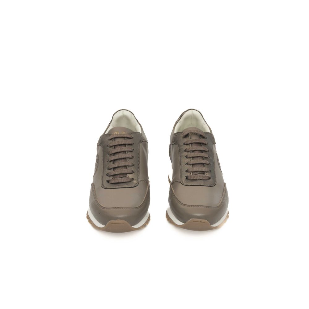  - Beige Leather Women Sneaker