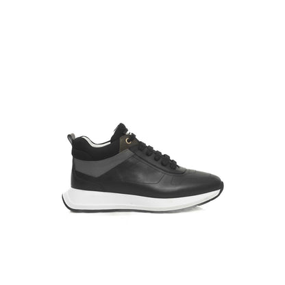  - Black Leather Women Sneaker