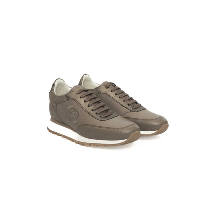  - Beige Leather Women Sneaker