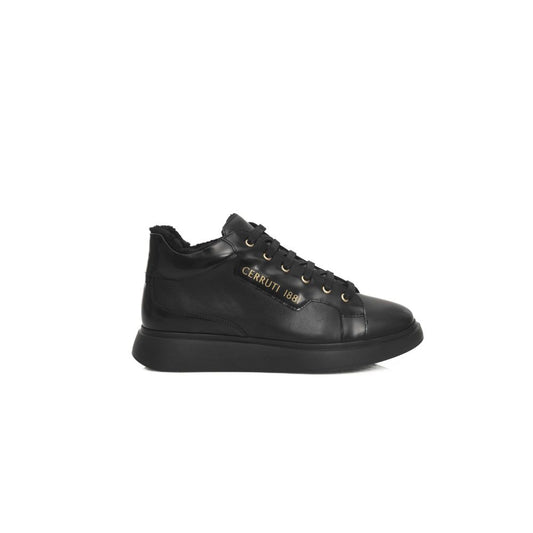  - Black Leather Women Sneaker