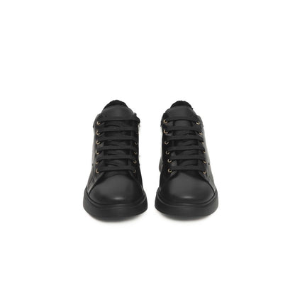  - Black Leather Women Sneaker