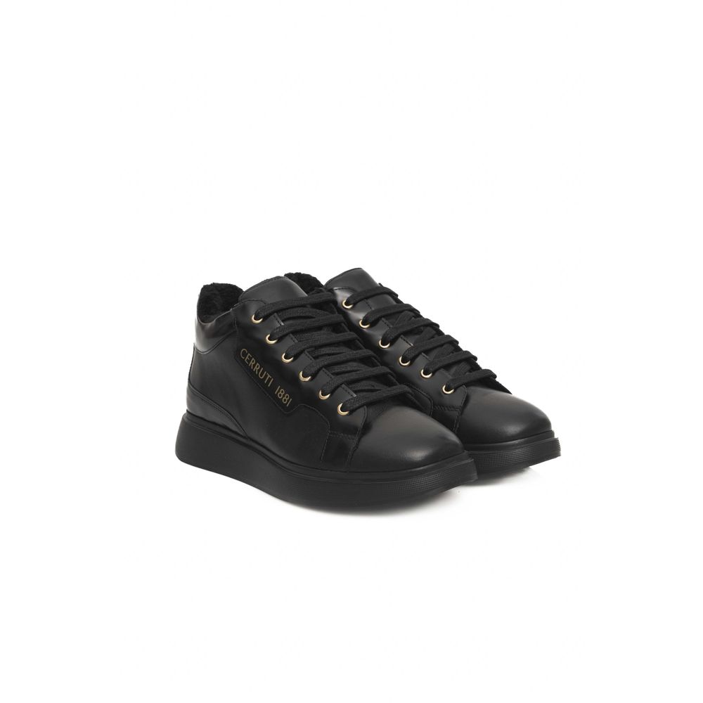  - Black Leather Women Sneaker