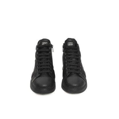  - Black Leather Women Sneaker