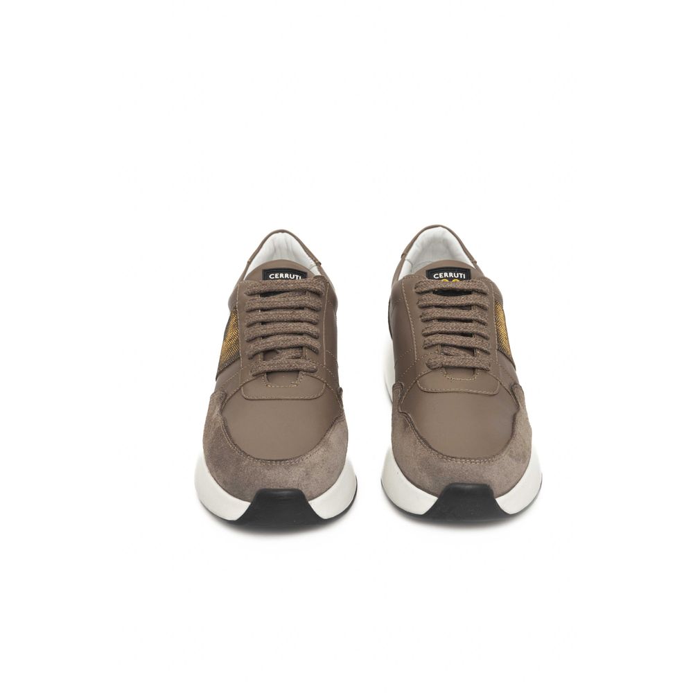  - Beige Leather Women Sneaker