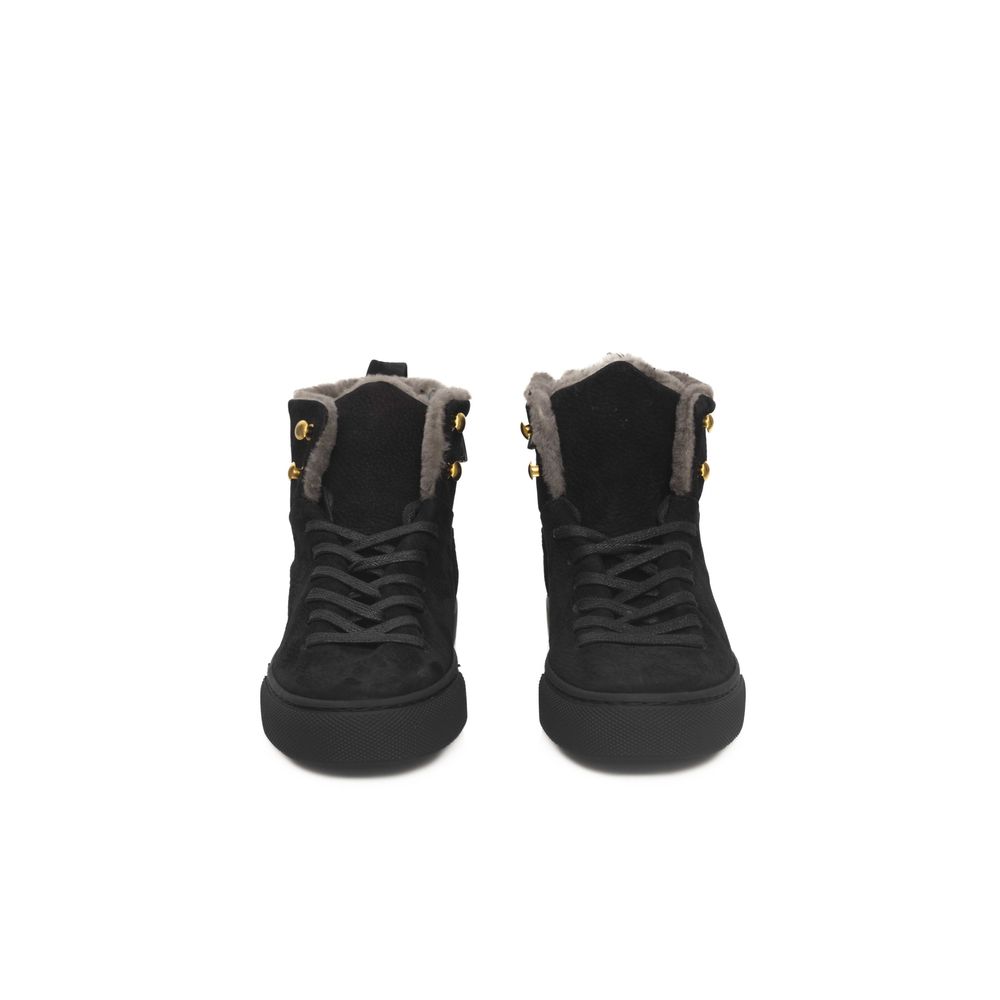  - Black Leather Women Sneaker