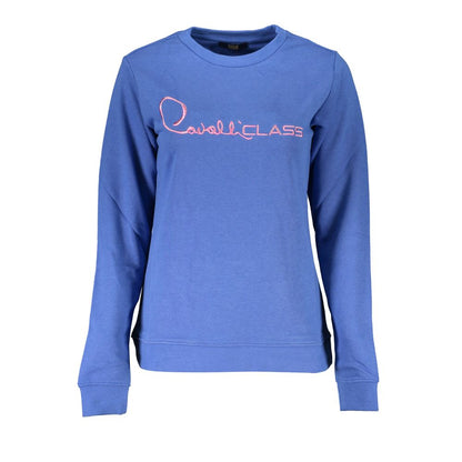 Cavalli Class Women's Blue Cotton Logo Sweater