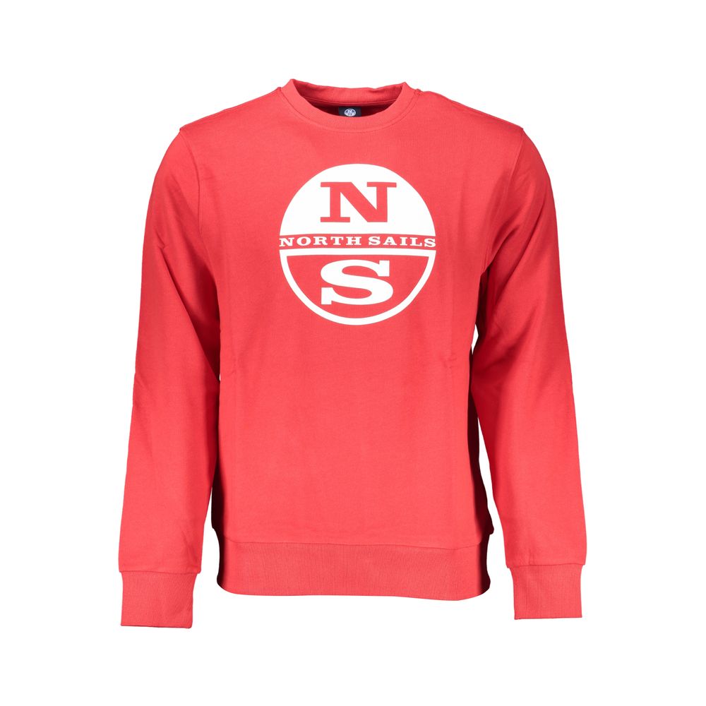 Red Cotton Long Sleeve Sweatshirt