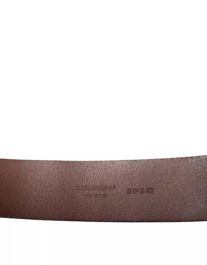  - Brown Leather Gold Metal Buckle Women Belt