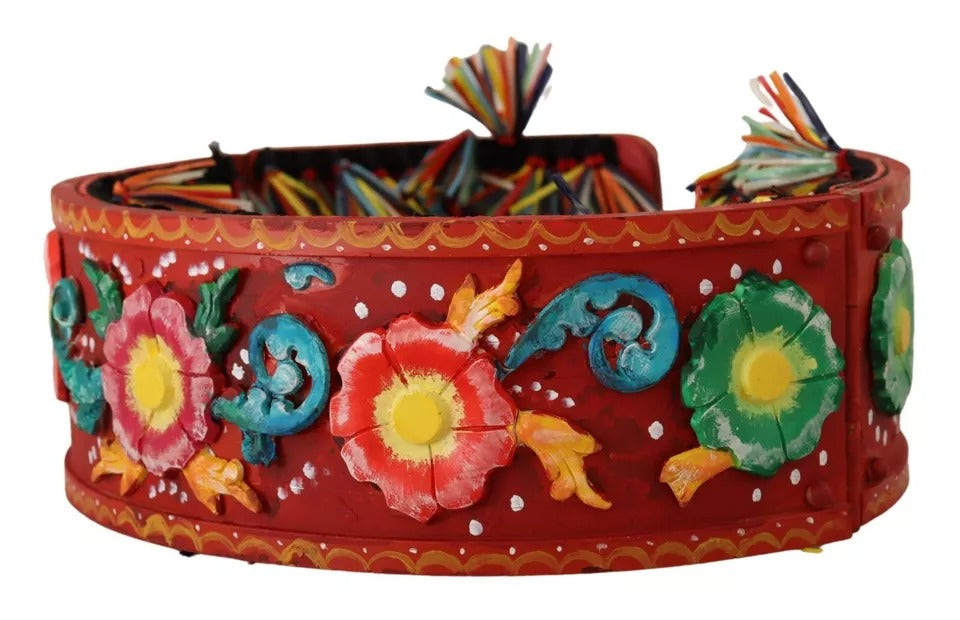  - Multicolor Floral Wide Waist Carretto Belt