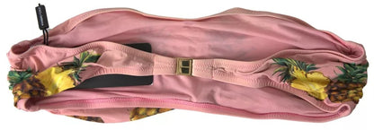 DOLCE & GABBANA Pink Printed Beachwear Bikini Top Swimsuit