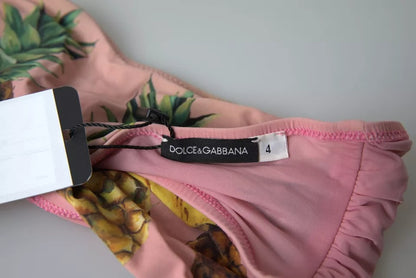 DOLCE & GABBANA Pink Printed Beachwear Bikini Top Swimsuit