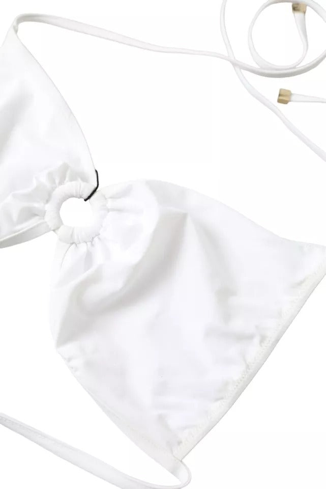  - White Nylon Stretch Swimwear Top Bikini