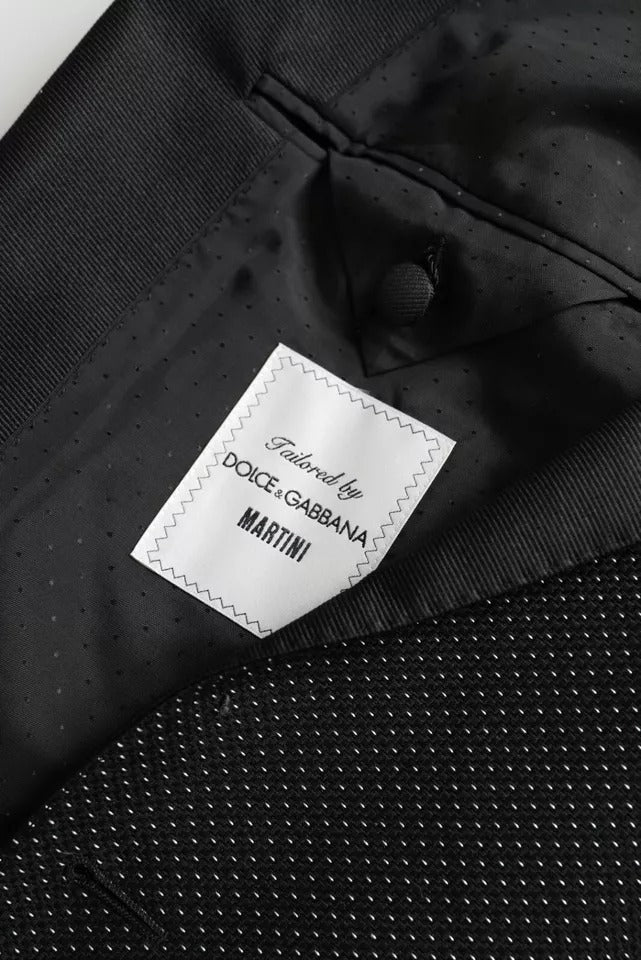 Black Jacquard MARTINI Single Breasted Coat Blazer