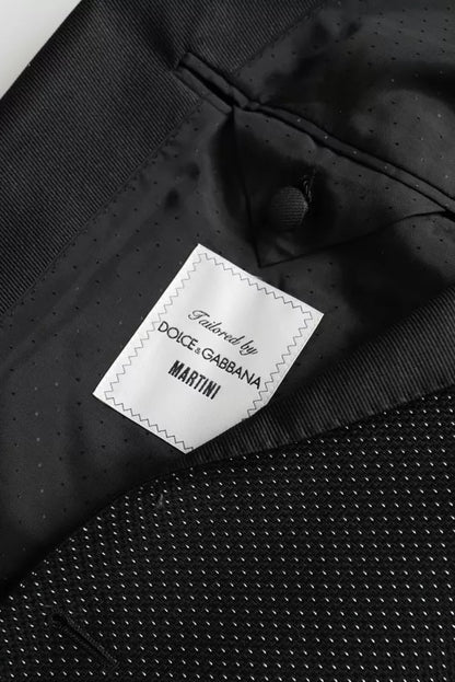 Black Jacquard MARTINI Single Breasted Coat Blazer