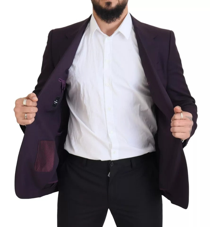  - Purple Logo Single Breasted Wool Blazer