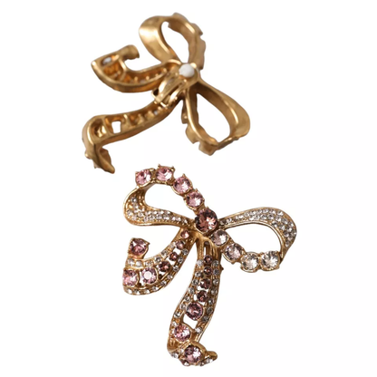  - Gold Brass Pink Clear Crystal Bow Fiocchi Christmas