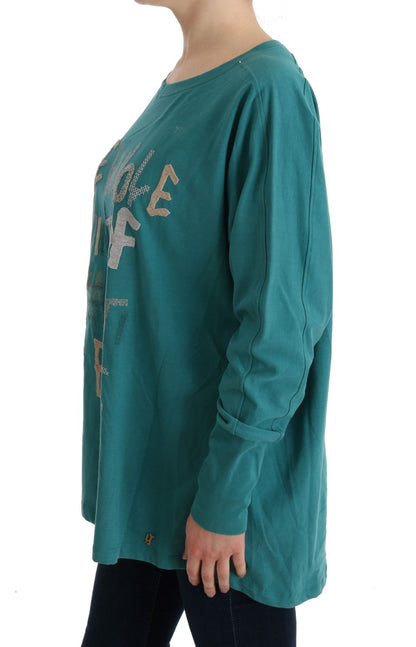 Elegant Crewneck Cotton Sweater in Green - The Luxe Alliance