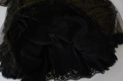 Black Gold Crystal Heart A-line Dress