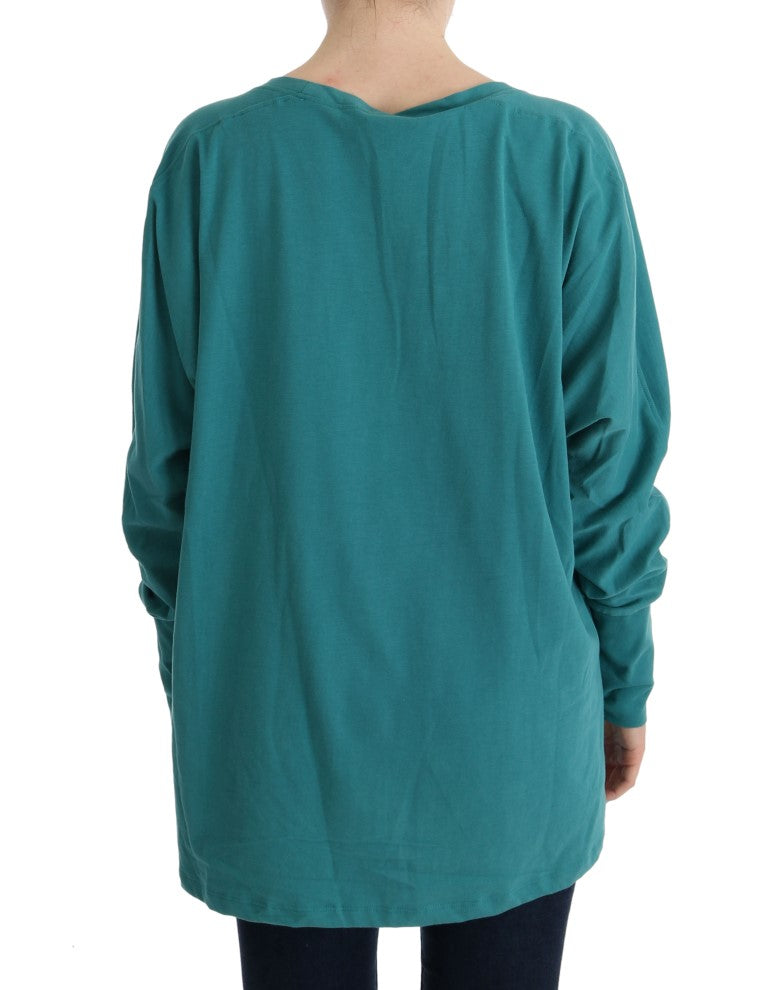 Elegant Crewneck Cotton Sweater in Green - The Luxe Alliance