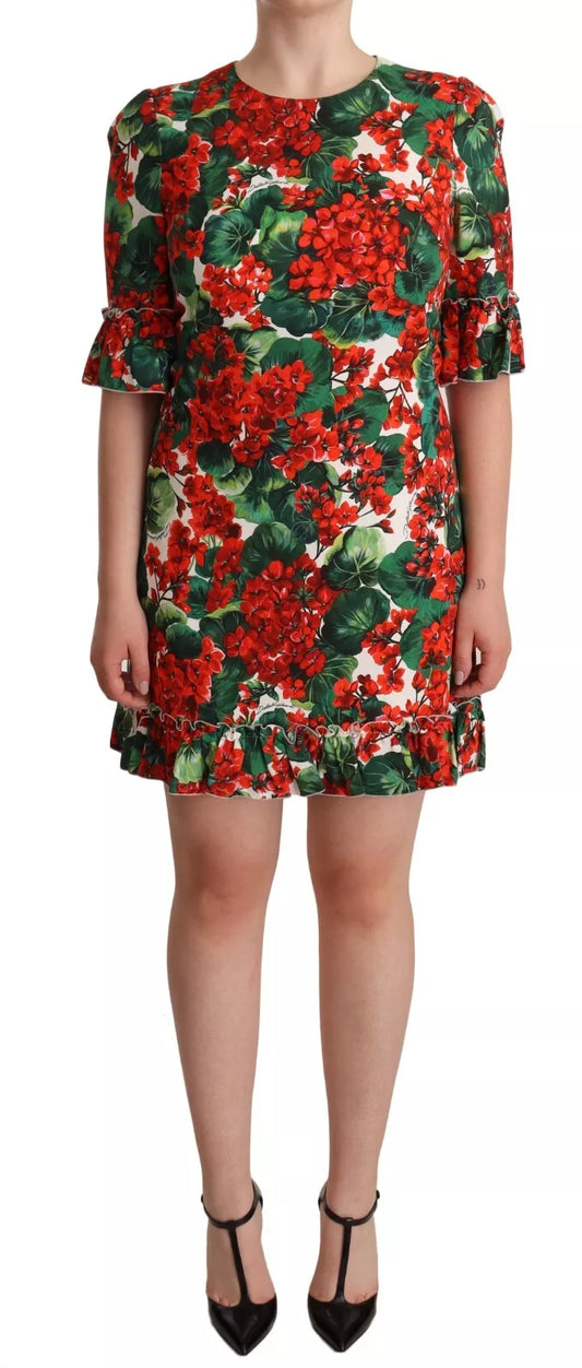  - Red Green Portofino-Print Poplin Midi Dress