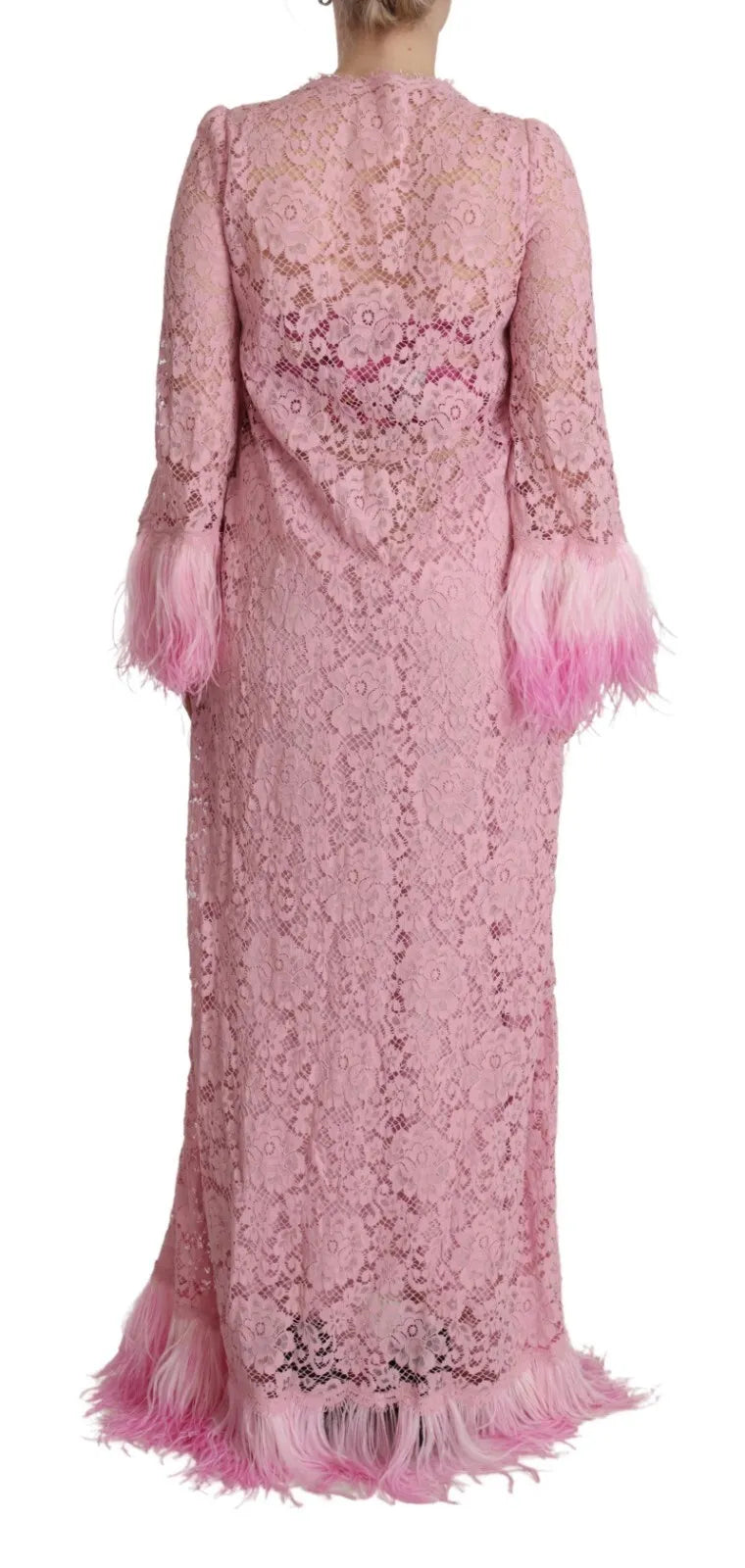  - Shift Lilac Lace Feathers Long Sleeves Dress