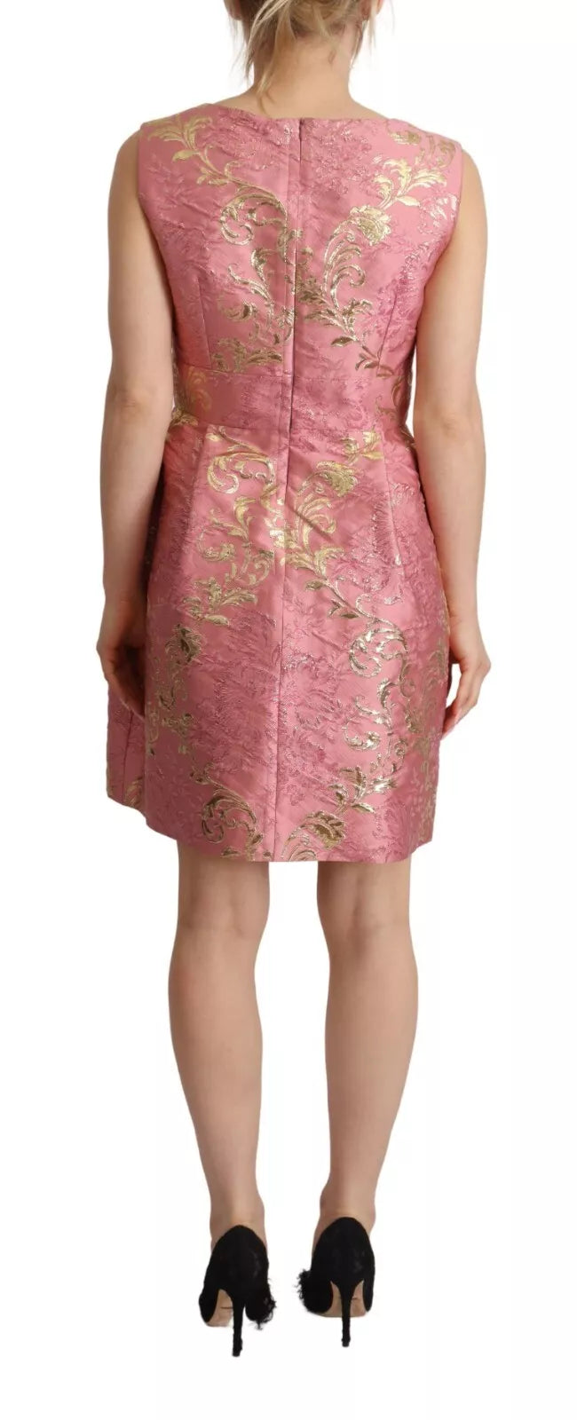  - Sundress Pink Floral Jacquard Sleeveless Mini Dress