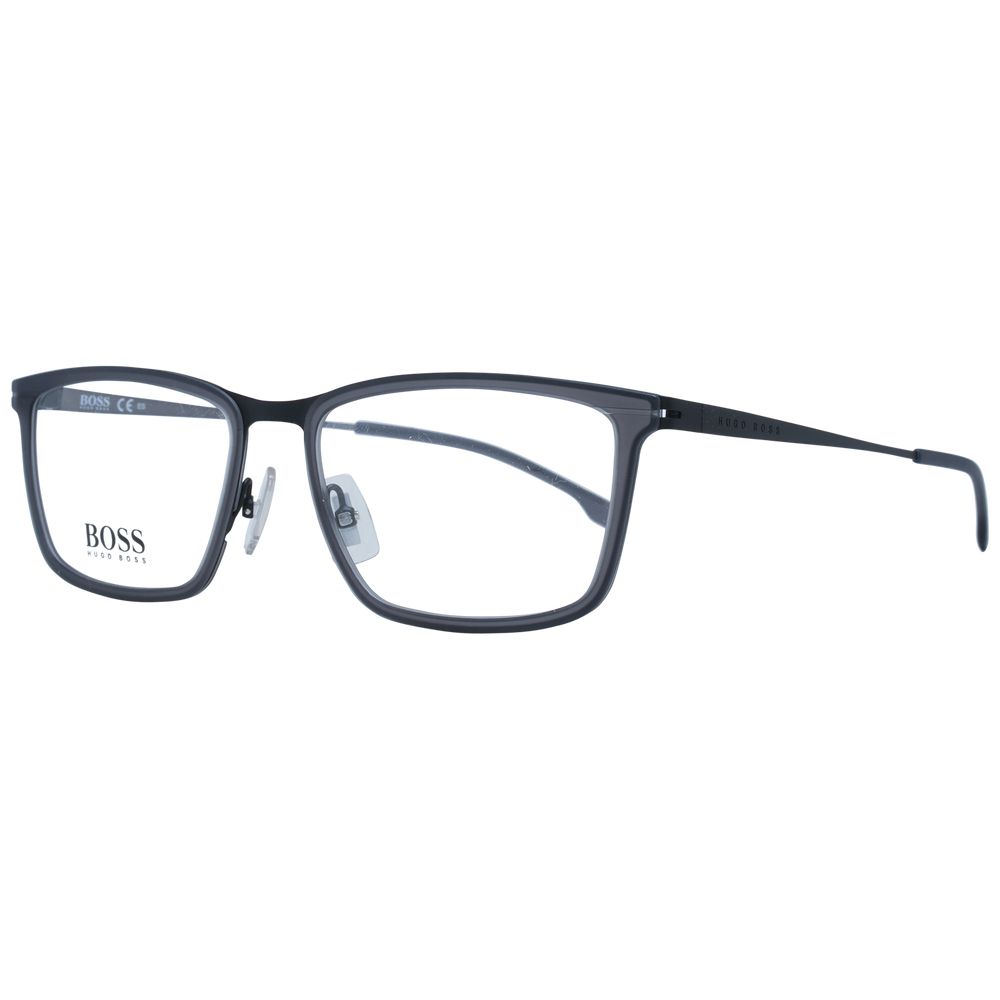 Hugo Boss Men’s Optical Frames – Grey Rectangle Frame, 56mm