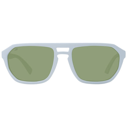 Serengeti White Men's Sunglasses – Aviator Style with Green Photochromatic Lenses, 56mm