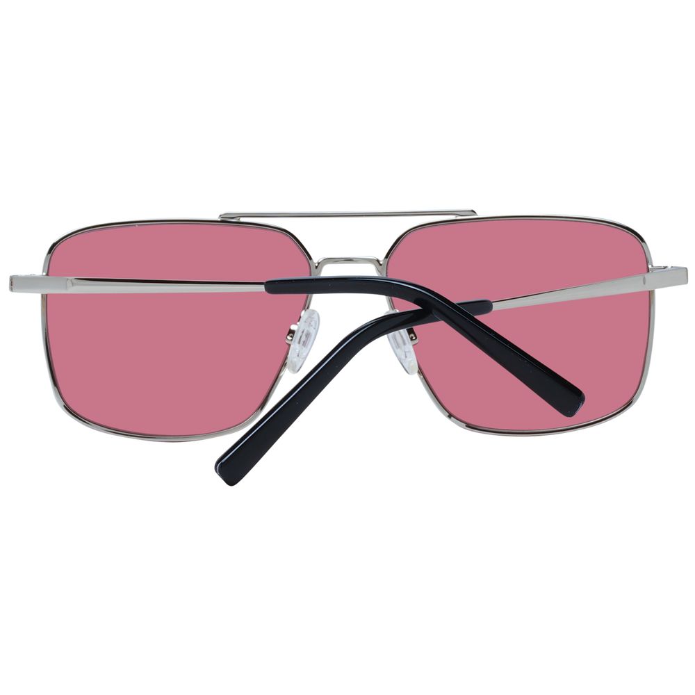 Serengeti Silver Men’s Sunglasses – Aviator Style with Pink Lenses, 56mm