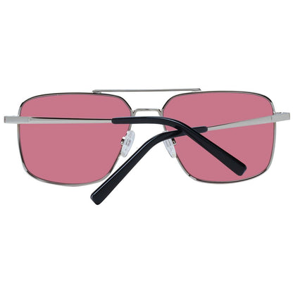 Serengeti Silver Men’s Sunglasses – Aviator Style with Pink Lenses, 56mm