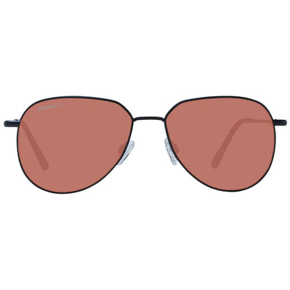 Serengeti Black Men’s Sunglasses – Stylish Round Frame with Orange Lenses, 56mm