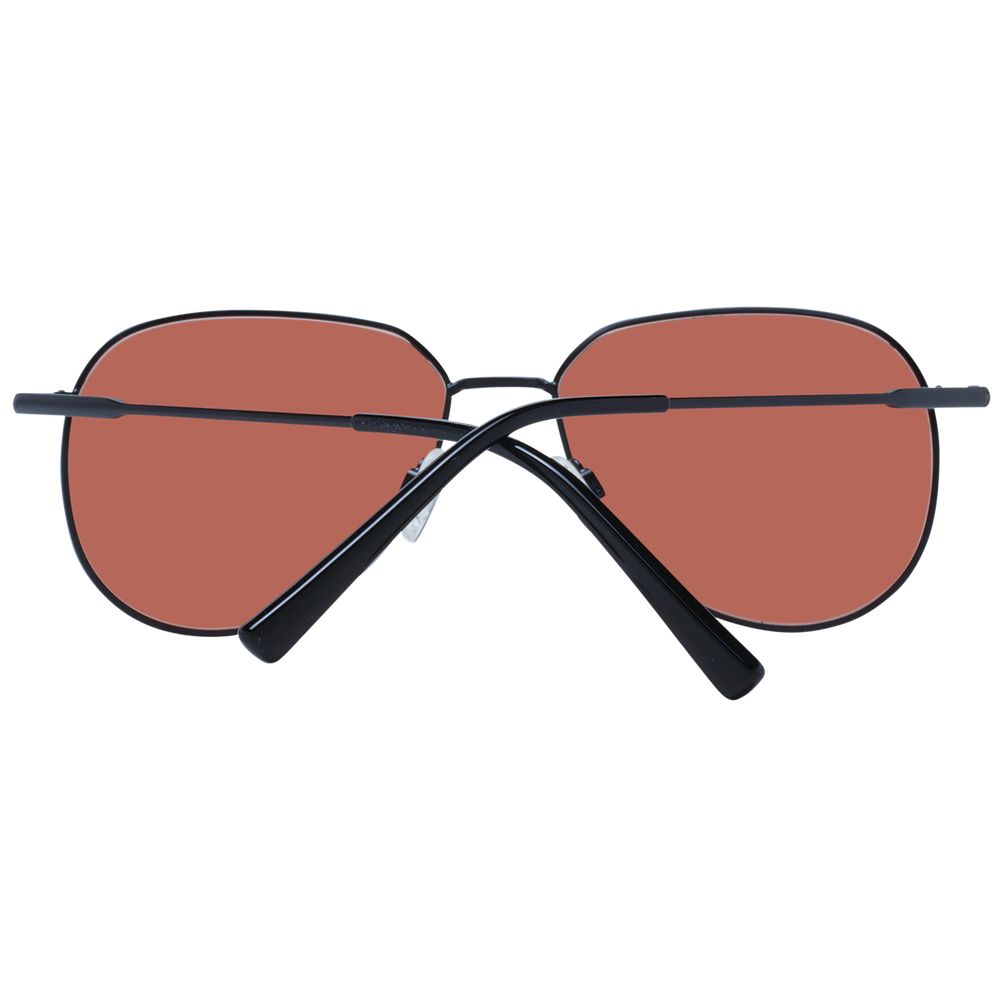 Serengeti Black Men’s Sunglasses – Stylish Round Frame with Orange Lenses, 56mm