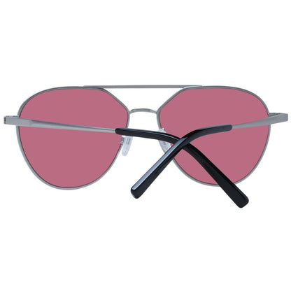 Serengeti Silver Unisex Sunglasses – Aviator Style with Red Photochromatic Lenses, 56mm