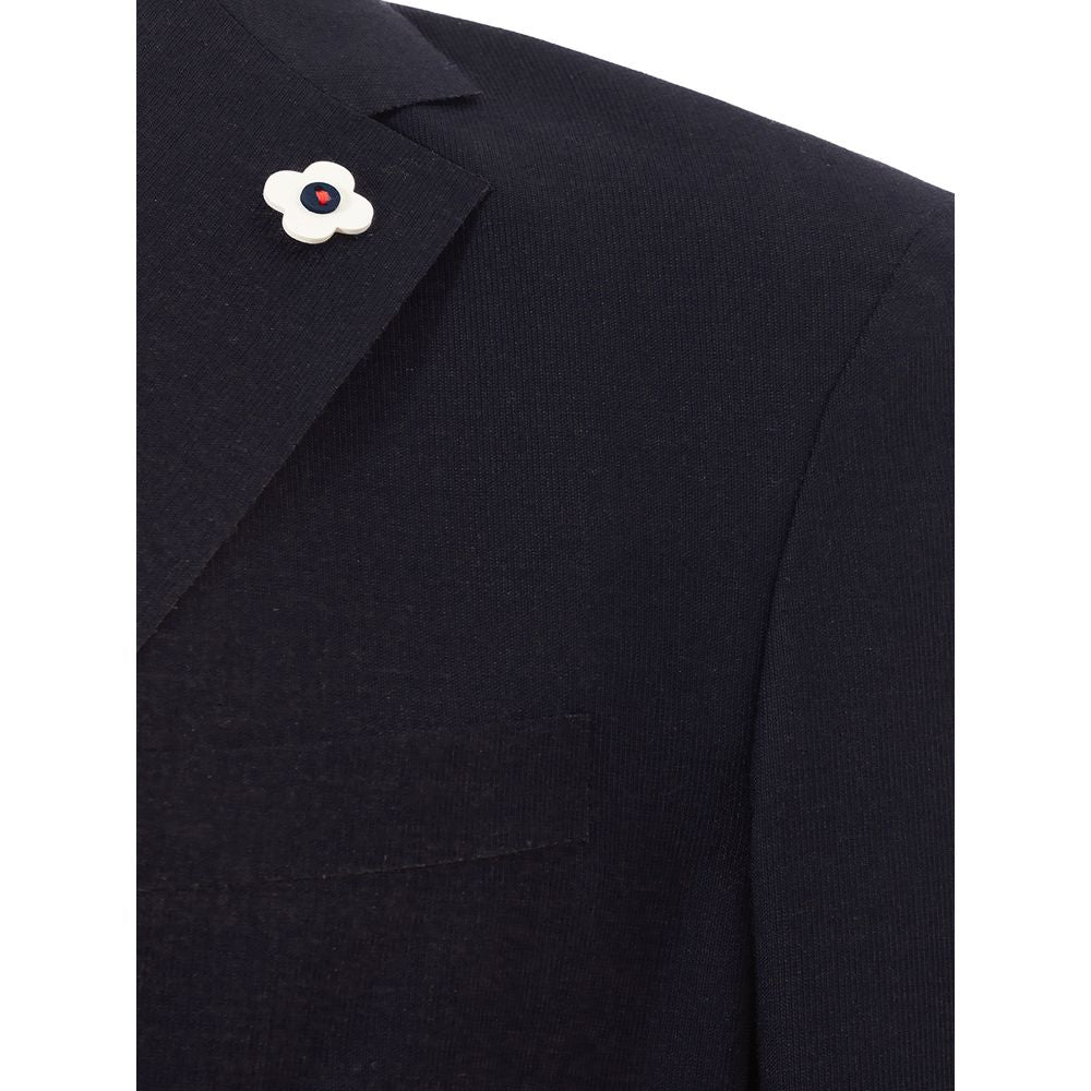 Elegant Blue Cotton Lardini Jacket - The Luxe Alliance