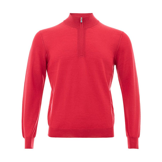 Elegant Crimson Wool T-Shirt for Men - The Luxe Alliance